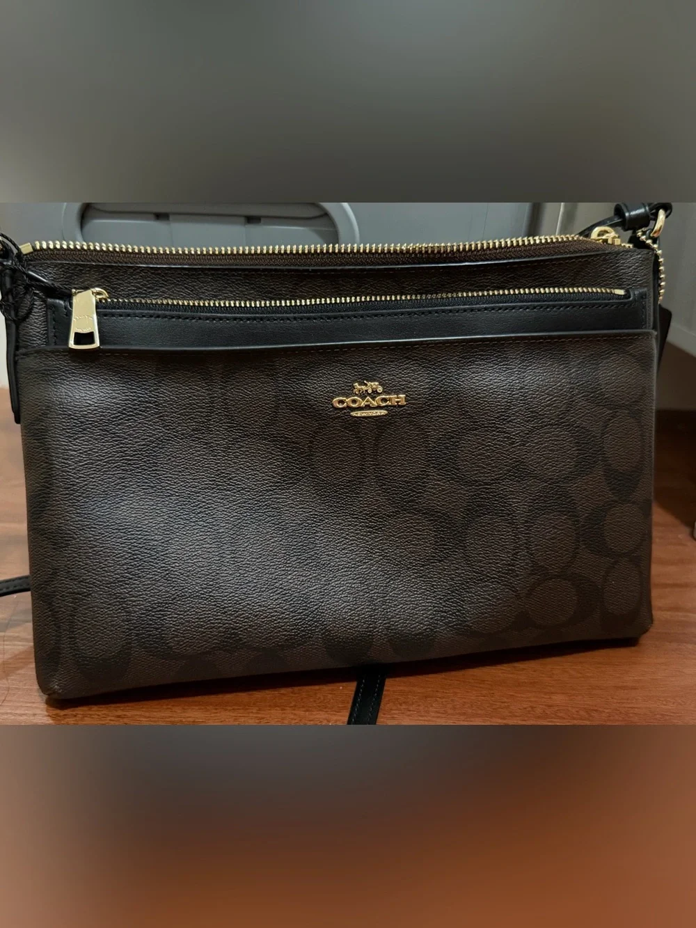 Vintage Coach East/West Crossbody Bag with Pop-Up Pouch